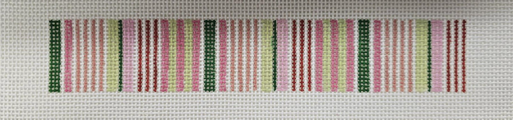 Pink & Green Candy Stripe Key Fob