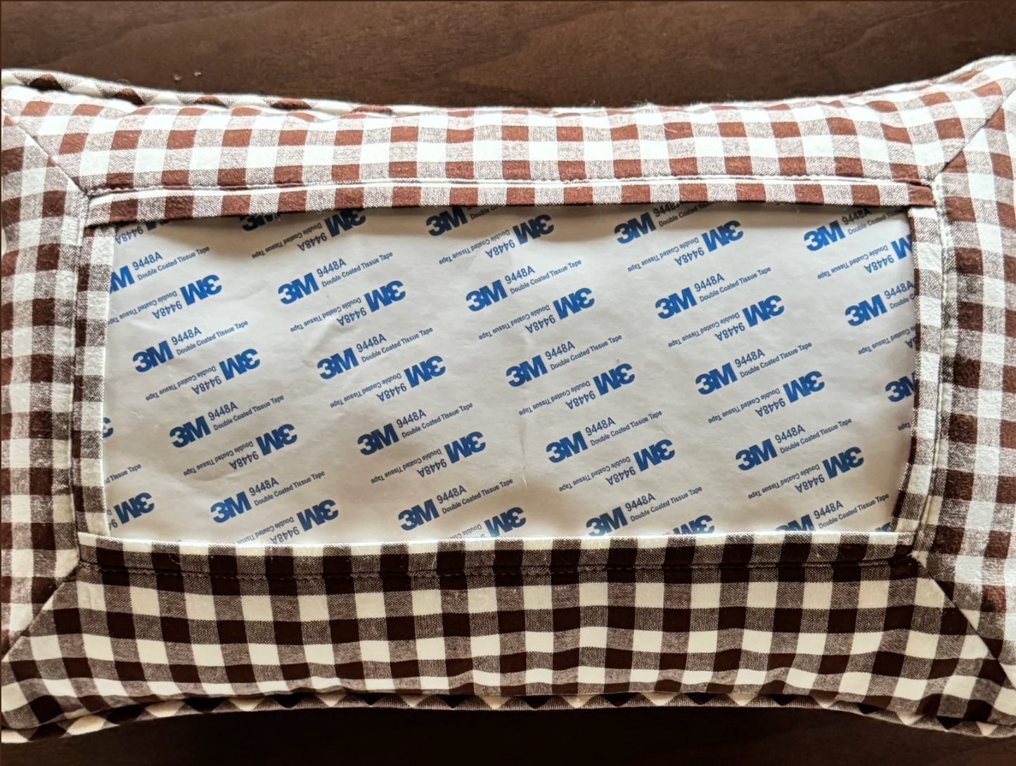 Hawai'i Volcano Coffee Brown Gingham Pillow