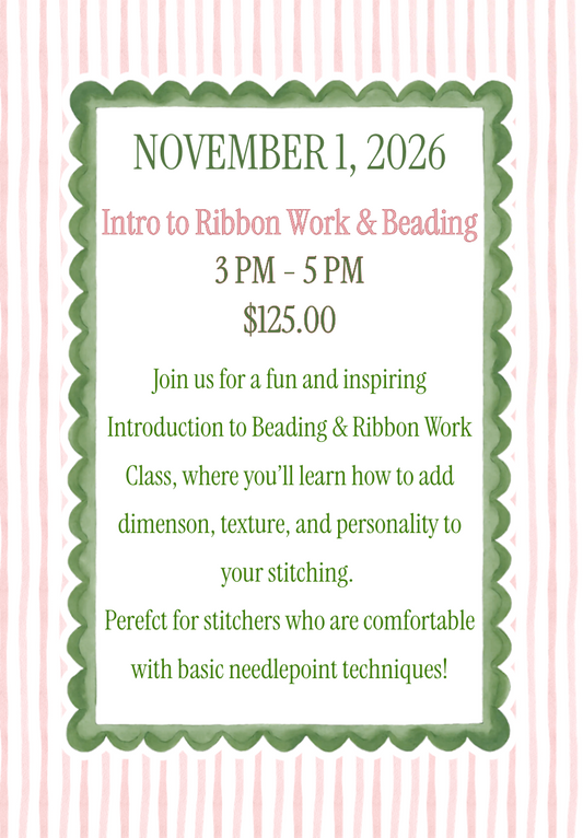 Intro to Ribbon Work & Beading- 11/1/26 (Katonah, NY)