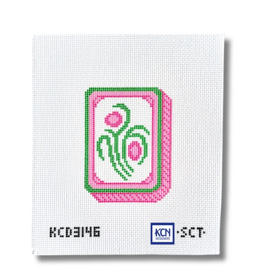 Pink Mahjong Flower Tile