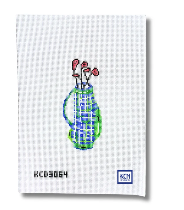 Blue Plaid Golf Club Ornament