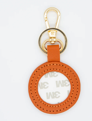 Round Leather Key Fob